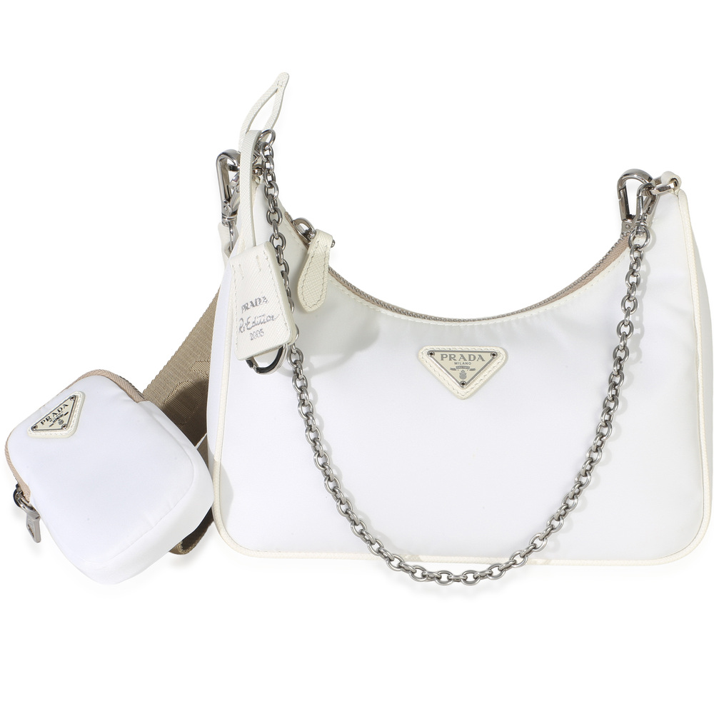 Prada White Re-Nylon Re-Edition 2005 Bag